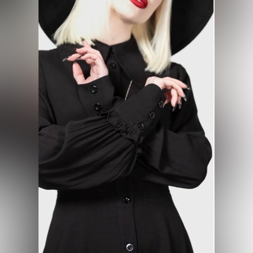 Killstar 🖤 Kimaris Long-Sleeve Gothic 🖤 Black Dress NWT ✨ - Picture 3 of 10